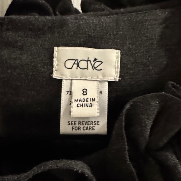 Caché Charcoal Vintage Dress w/ Layers of Ruffles at Neck - Picture 8 of 8